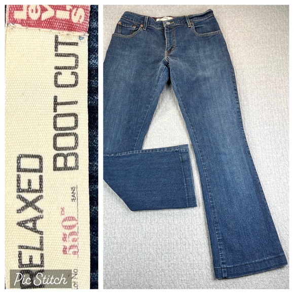 Levi Strauss & Co Denim - Levis 530 Relaxed Boot Cut Dress Jeans Women 8L/28X31 mid rise blue medium wash